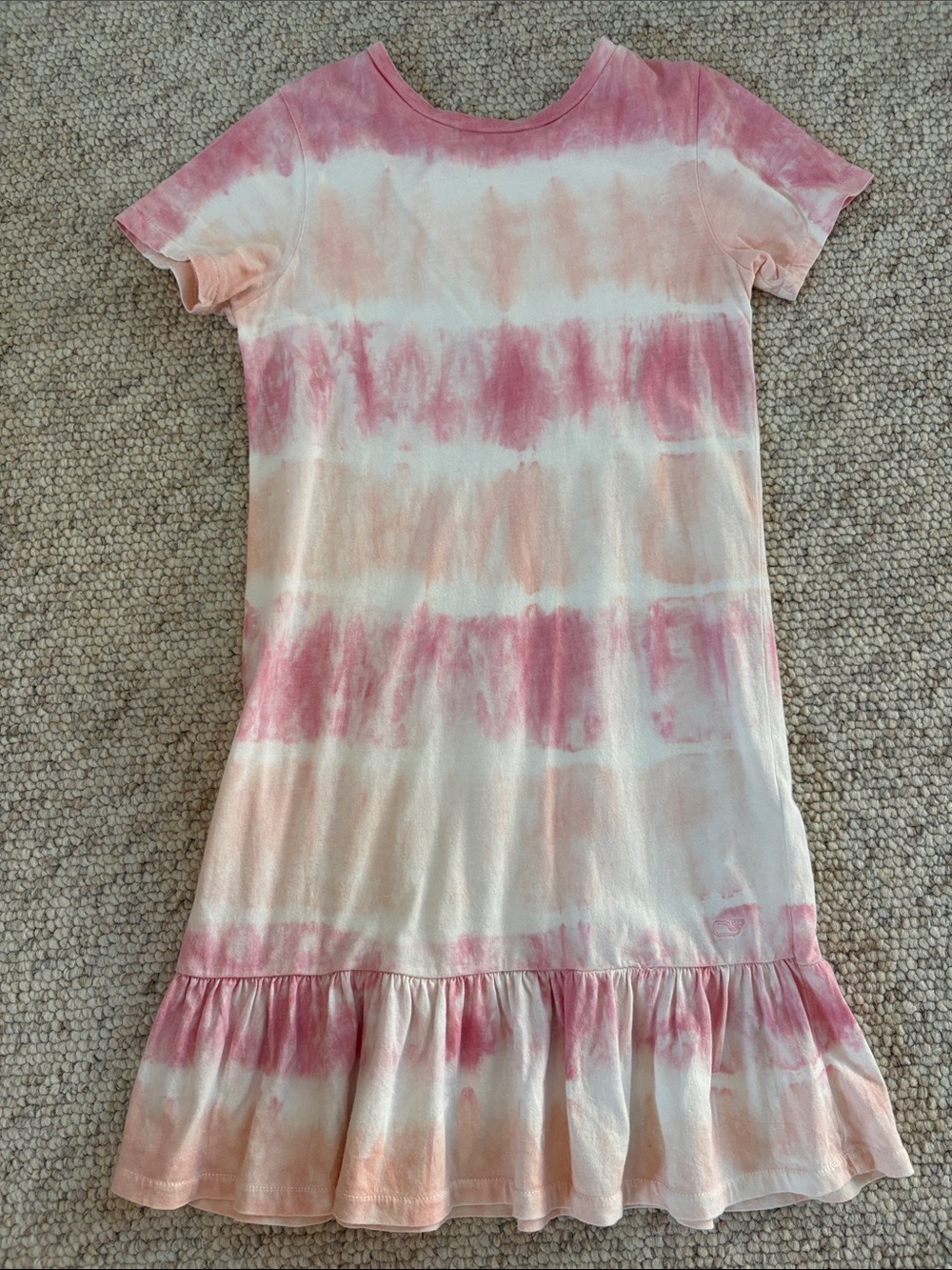 Vineyard Vines Girl’s Pink Tie-Dye Ruffle Hem Dress, size M